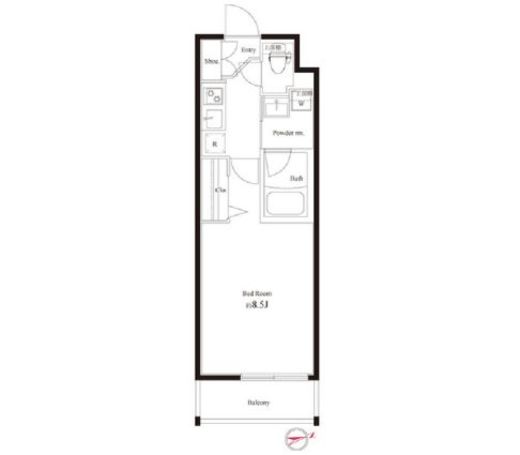 ハーモニーレジデンス新宿御苑 THE WEST　308号室　間取り