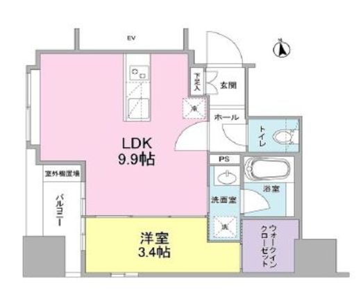 リバーレ東新宿　1001号室　間取り