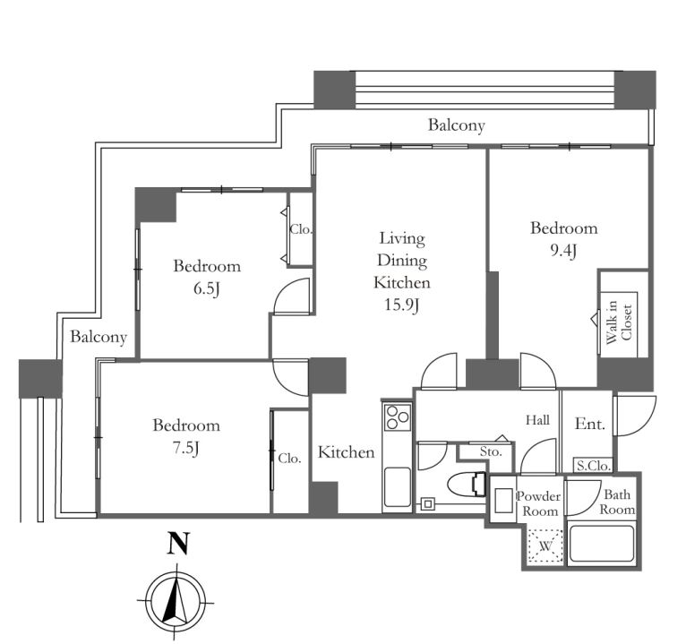 リバーシティ21イーストタワーズ10棟　3413号室　間取り