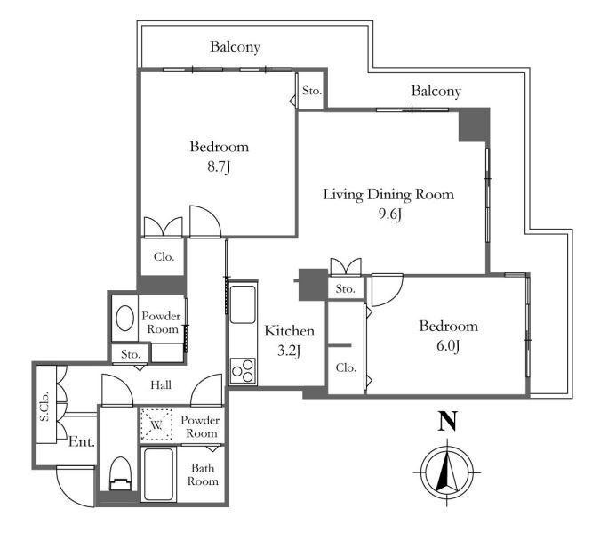 リバーシティ21イーストタワーズ10棟　1902号室　間取り