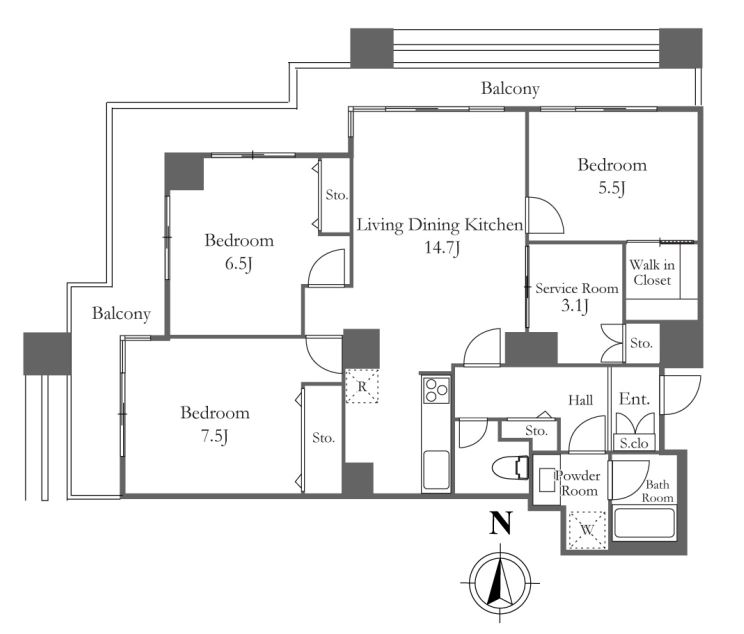 リバーシティ21イーストタワーズ10棟　2813号室　間取り