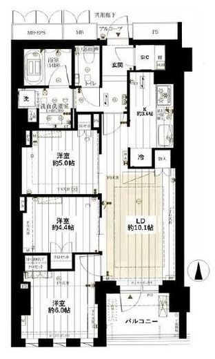ジオ御苑内藤町　504号室　間取り