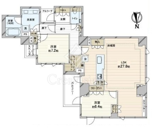 ジオ御苑内藤町　801号室　間取り