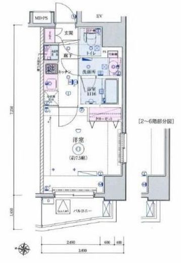 リヴシティ田町　901号室　間取り