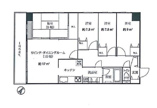 オーベル月島リバージュグラン　308号室　間取り