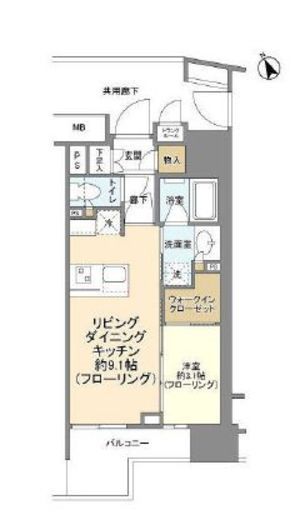 ドレッセ武蔵小山プレヴィ　1303号室　間取り