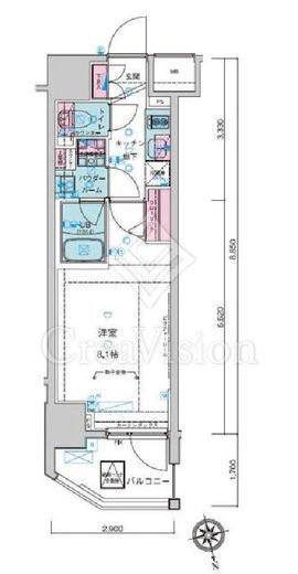ジェノヴィア新宿御苑グリーンヴェール　502号室　間取り