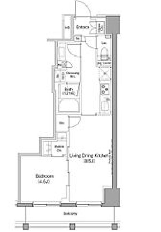 ザ・パークハビオ日本橋箱崎町　1102号室　間取り