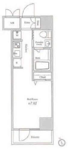 ルクレ西新宿　1102号室　間取り