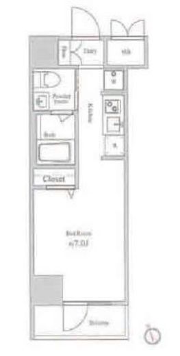 ルクレ西新宿　1301号室　間取り