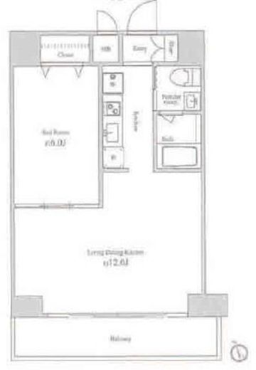 ルクレ西新宿　1401号室　間取り