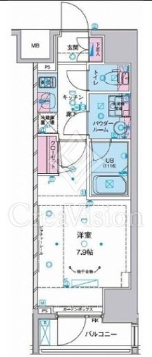 ジェノヴィア麻布十番グリーンヴェール　702号室　間取り