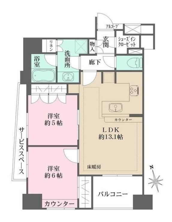 藤和シティホームズ武蔵小山駅前　701号室　間取り