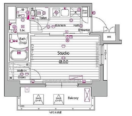 ガーラ・プレシャス神宮外苑　205号室　間取り
