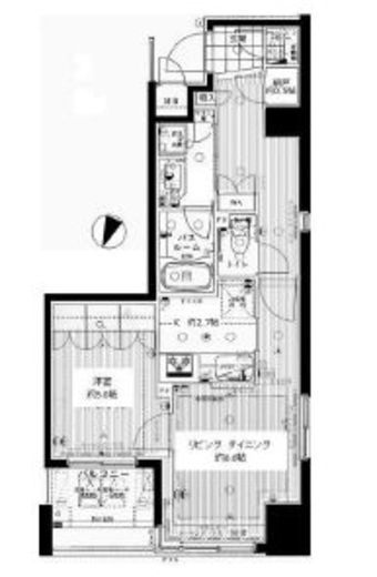 ルネ神楽坂　1705号室　間取り