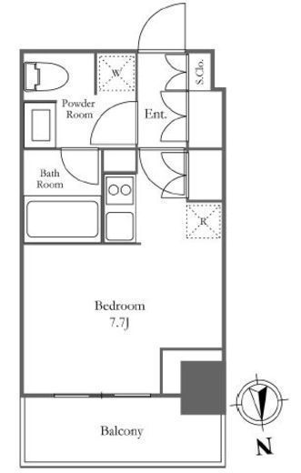 ザ・パークワンズ芝公園　1005号室　間取り