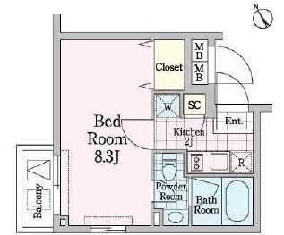 クロノガーデン神楽坂　208号室　間取り