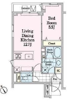 クロノガーデン神楽坂　301号室　間取り