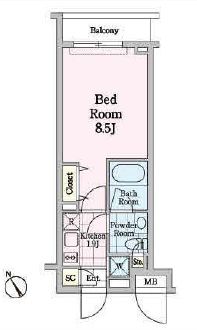 クロノガーデン神楽坂　402号室　間取り