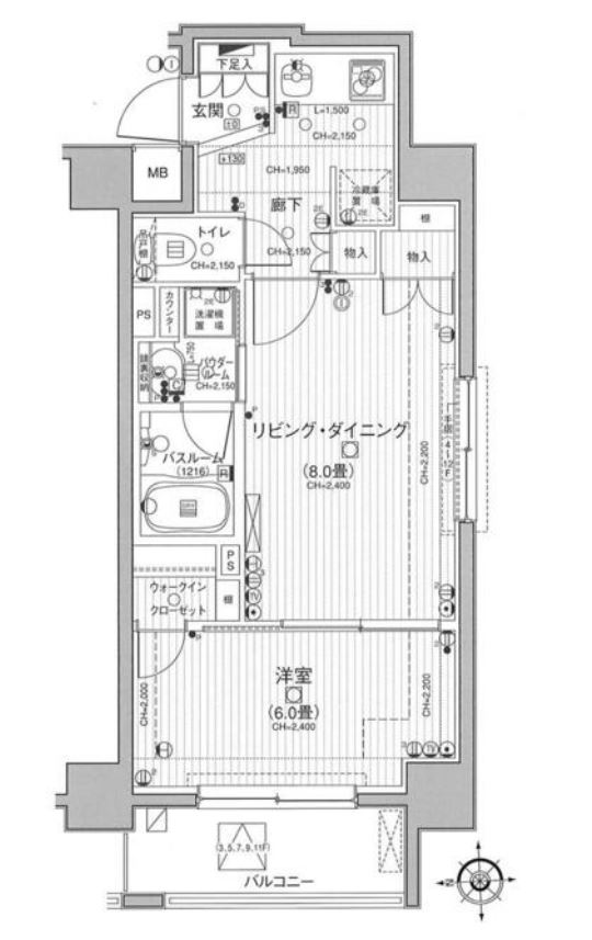 日神デュオステージ新宿外苑東通り　503号室　間取り