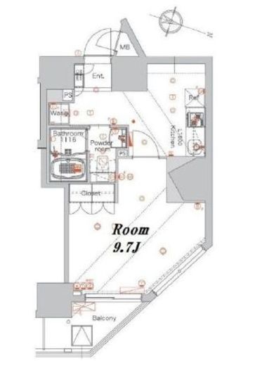 メイクスデザイン西新宿　1203号室　間取り