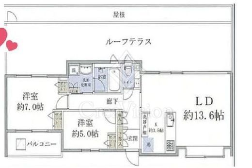 ロイヤルシーズン新宿柏木　4F1号室　間取り