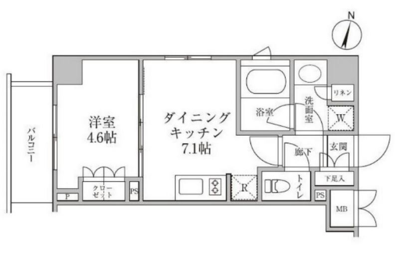 レジディア神楽坂Ⅱ　204号室　間取り