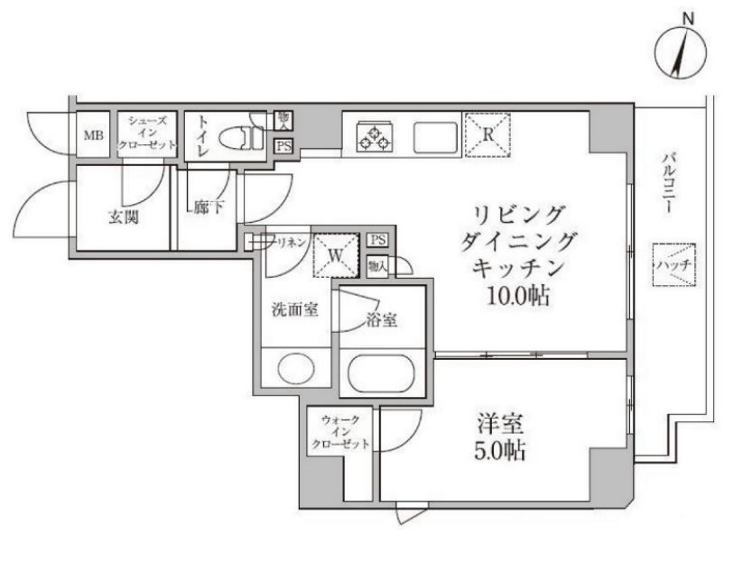レジディア神楽坂Ⅱ　301号室　間取り