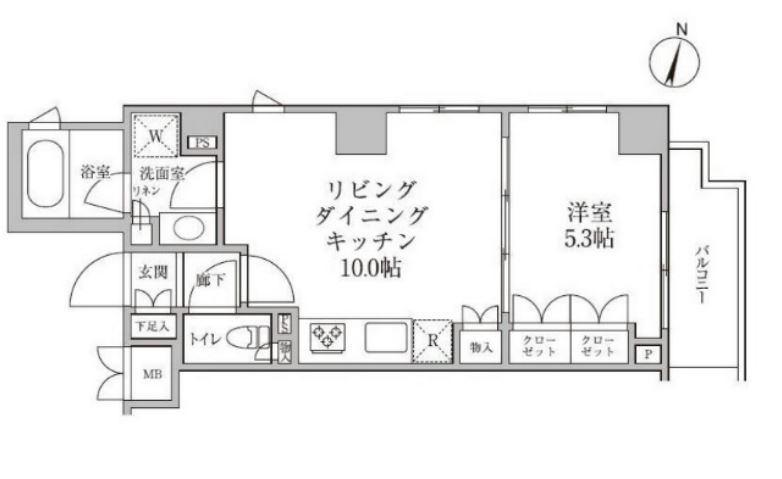 レジディア神楽坂Ⅱ　303号室　間取り