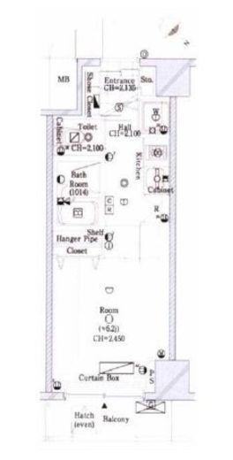 コンシェリア・デュー勝どき　413号室　間取り