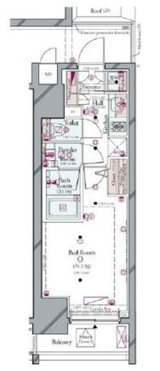 コンシェリア新宿ヒルサイドスクエア　1301号室　間取り