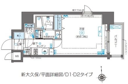 ZOOM新大久保　604号室　間取り