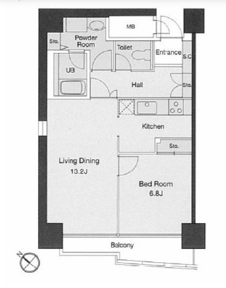 四番町プラザ　705号室　間取り