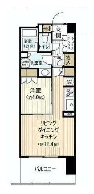 東京ミッドベイ勝どき　414号室　間取り