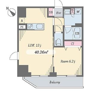 ダイヤモンドタワー西小山　1105号室　間取り