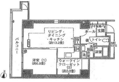 シティコート目黒　Ⅳ203号室　間取り