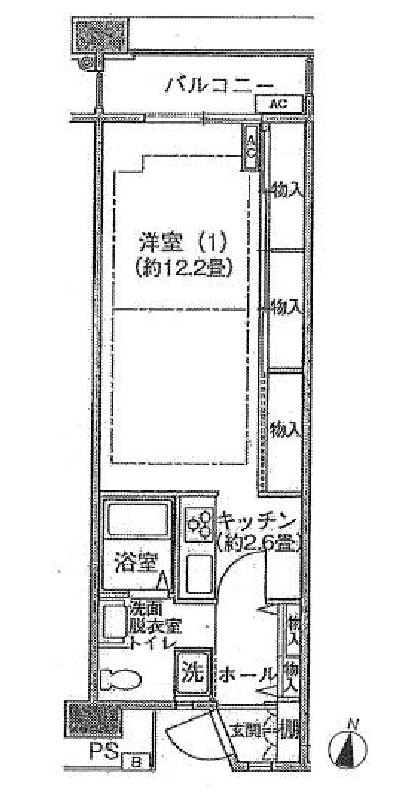 シティコート目黒　Ⅲ406号室　間取り