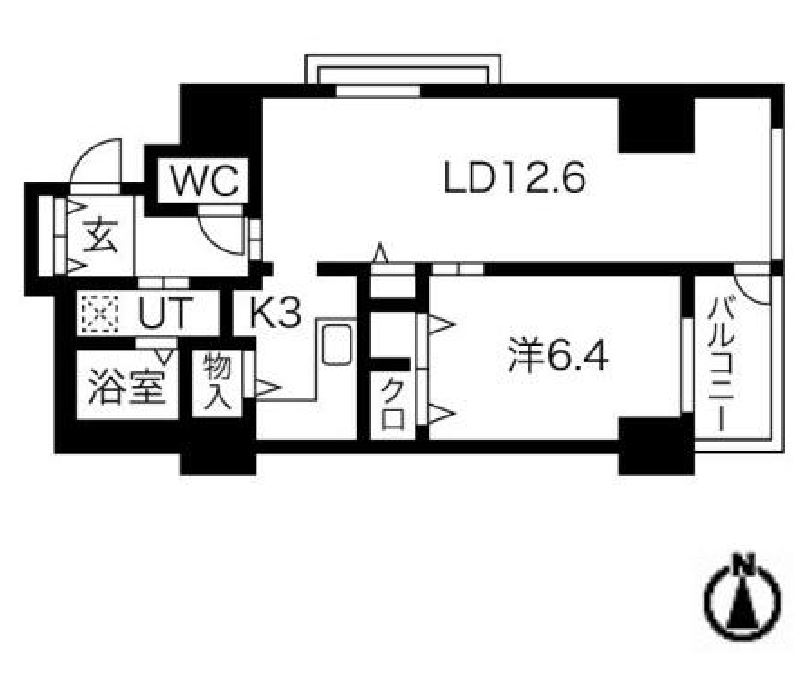 シティコート目黒　Ⅳ211号室　間取り