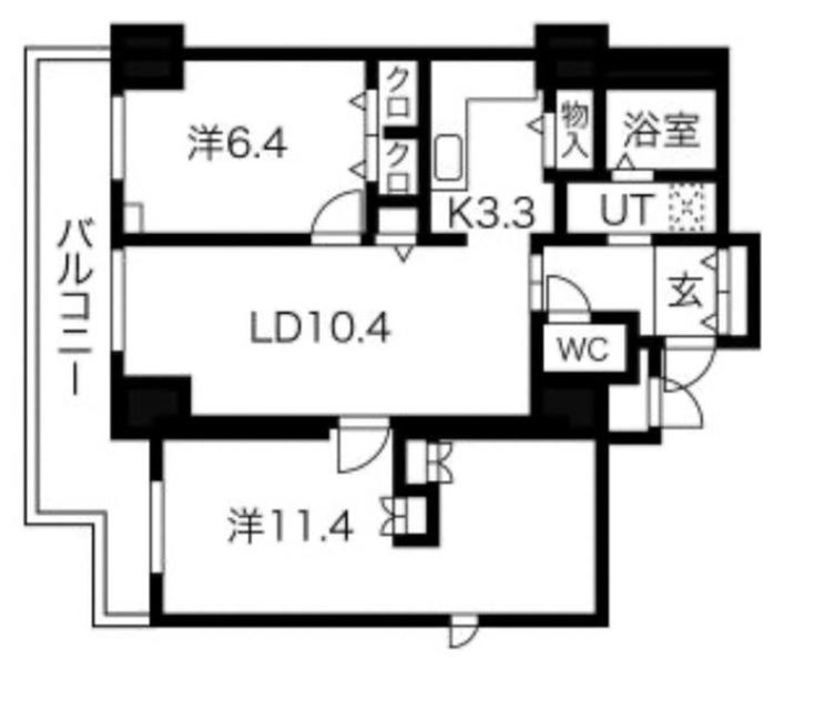 シティコート目黒　Ⅳ204号室　間取り