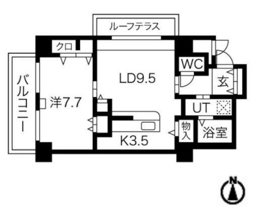 シティコート目黒　Ⅳ1009号室　間取り