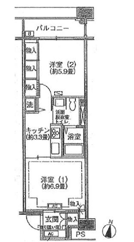 シティコート目黒　Ⅲ516号室　間取り