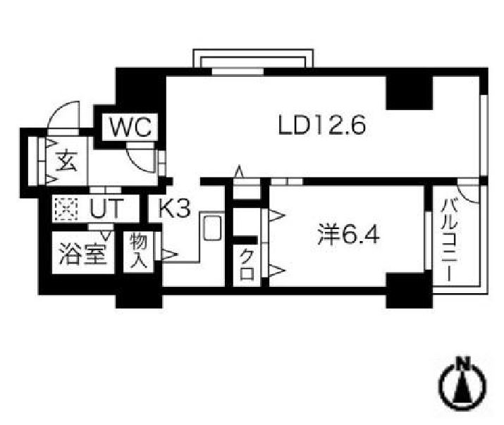 シティコート目黒　Ⅳ411号室　間取り