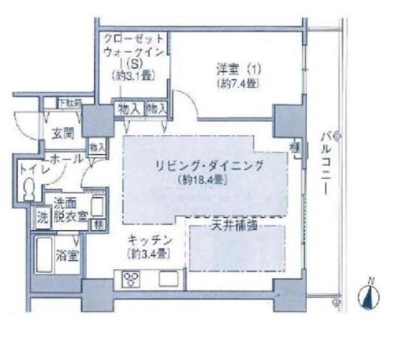 シティコート目黒　Ⅳ713号室　間取り