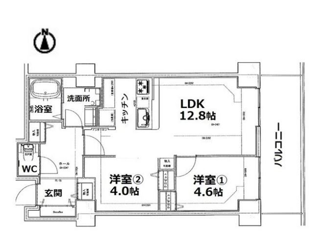 シティコート目黒　Ⅳ714号室　間取り