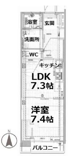 シティコート目黒　1-709号室　間取り