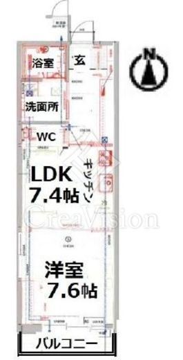 シティコート目黒　1-709号室　間取り