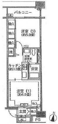 シティコート目黒　3-503号室　間取り