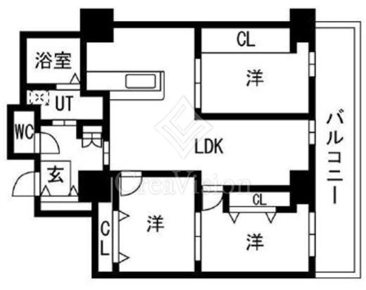 シティコート目黒　4-906号室　間取り