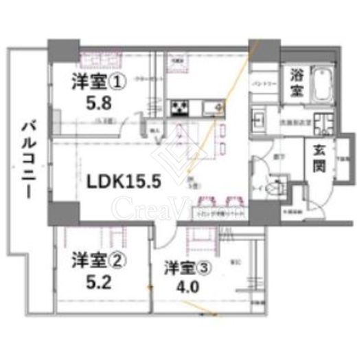 シティコート目黒　4-304号室　間取り