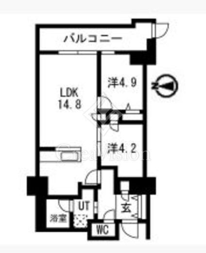 シティコート目黒　4-1306号室　間取り